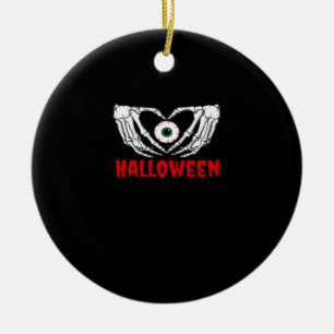 Adorno De Cerámica Halloween ocular - Corazón de manos para esqueleto