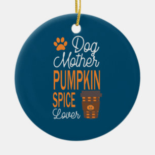 Adorno De Cerámica Halloween Perro Madre y especia de calabaza Cumple