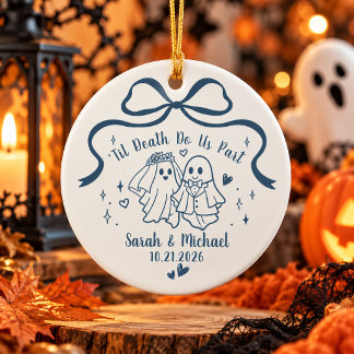 Adorno De Cerámica Halloween Personalizado Hasta que la Muerte nos Se