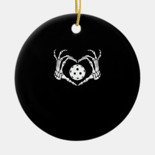 Adorno De Cerámica Halloween Pickle Skeleton Heart Hands