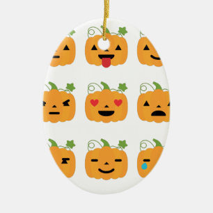 Adorno De Cerámica halloween pumpkin emojis