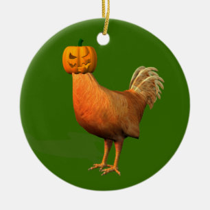 Adorno De Cerámica Halloween Rooster
