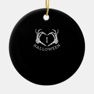 Adorno De Cerámica Halloween Skeleton Heart Fall