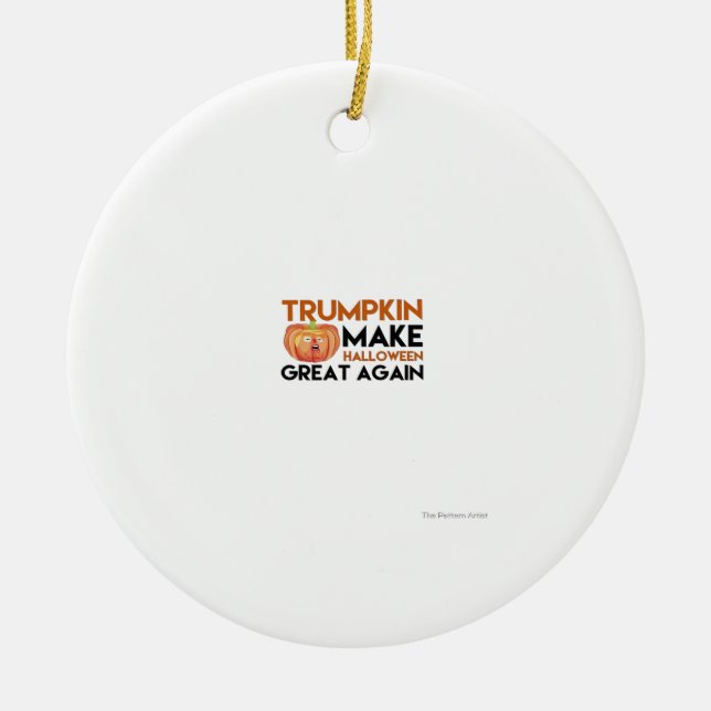 Adorno De Cerámica Halloween Trumpkin Funny - Classic Maga Costume De (Frente)