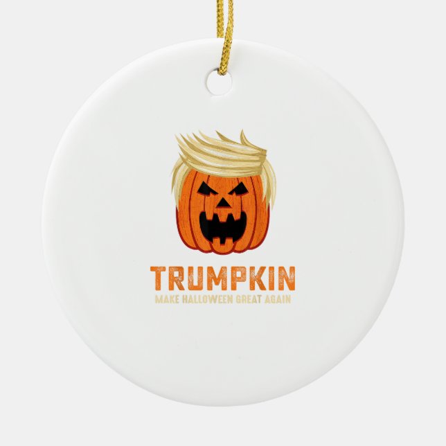 Adorno De Cerámica Halloween Trumpkin Funny - Escándalo paródico espe (Frente)