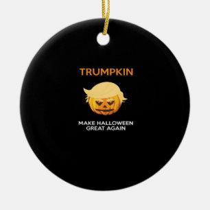 Adorno De Cerámica Halloween Trumpkin V4