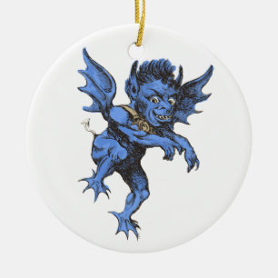 Adorno De Cerámica Halloween vintage, gárgola demonio maligno aterrad