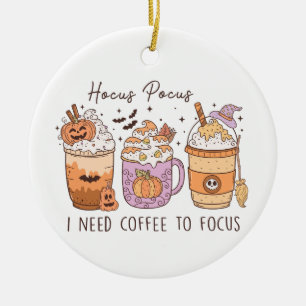 Adorno De Cerámica Halloween y el café