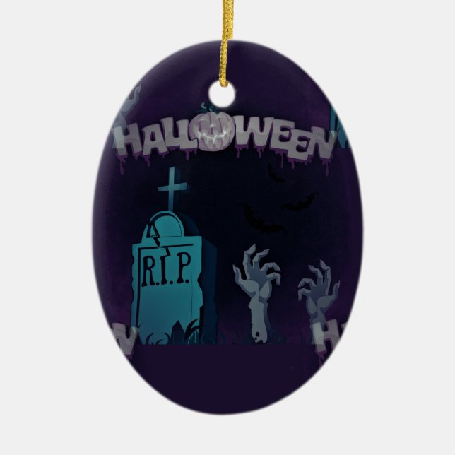 Adorno De Cerámica halloween zombie (Frente)