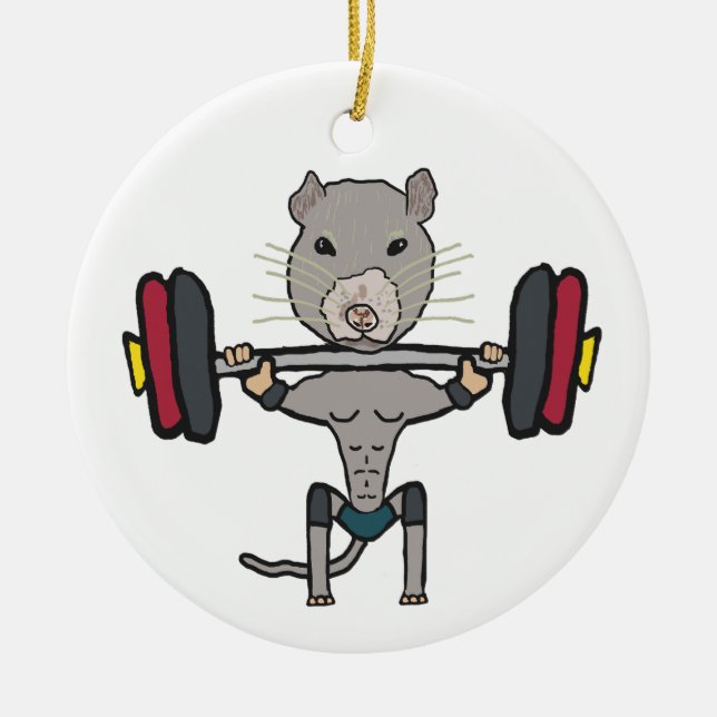 Adorno De Cerámica Halterofilia de Gym Rat (Frente)