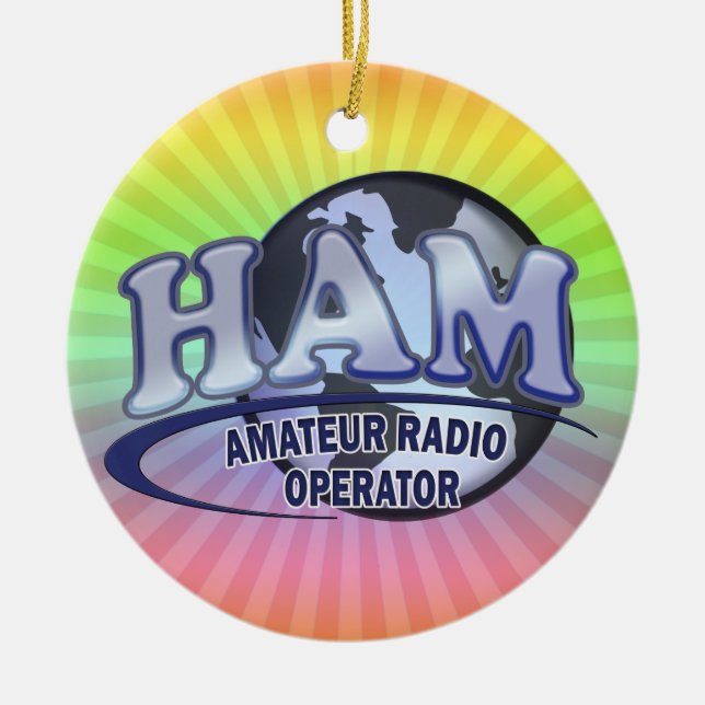 Adorno De Cerámica HAM WORLD LOGO Radio Amateur (Frente)