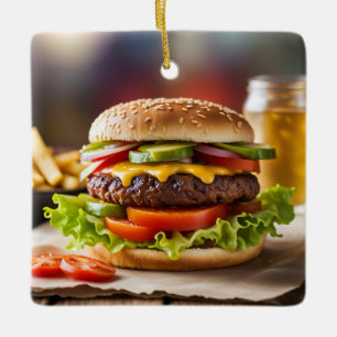 Adorno De Cerámica Hamburguesa con queso