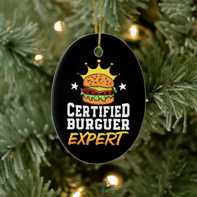 Adorno De Cerámica Hamburguesa Experta en hamburguesa certificada (Árbol)