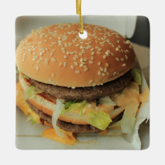 Adorno De Cerámica hamburguesa y papas fritas (Anverso)