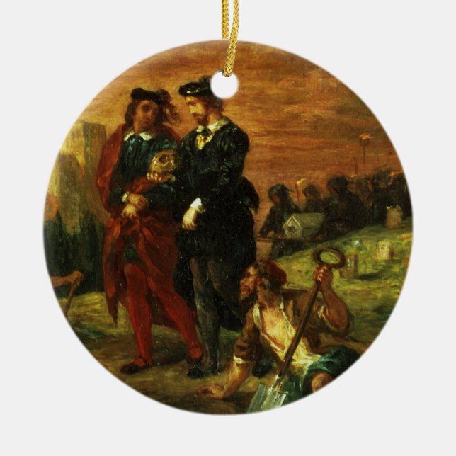 Adorno De Cerámica Hamlet y Horatio en el cementerio, 1859 (aceite en (Frente)