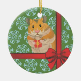 Adorno De Cerámica Hammy Navidades Navidades Hamster