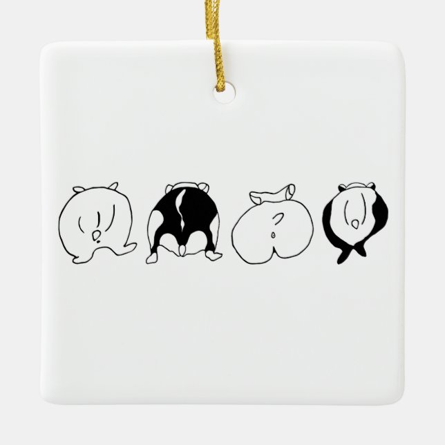 Adorno De Cerámica Hamster Butts (Anverso)