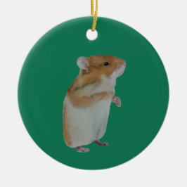 Adorno De Cerámica Hamster Christmas ornament