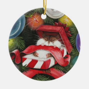 Adorno De Cerámica Hámster del navidad - día de fiesta de Hammie