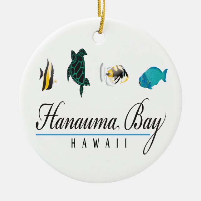 Adorno De Cerámica Hanauma Bay Hawaii Marine Life (Frente)