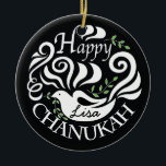 Adorno De Cerámica Hanukkah Chanukah Blackboard Dove Circle Ornament<br><div class="desc">Hanukkah "Chanukah Blackboard Dove" Ornamento Círculo. (2 lados) Personalice borrando texto en la parte delantera y trasera del adorno. A continuación, usando el color, tamaño y estilo de su fuente favorita, escriba sus propias palabras. Gracias por detenerse y ir de compras. ¡Muy apreciado! ¡Feliz Chanukah/Hanukkah! Haz que tu árbol de...</div>