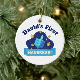 Adorno De Cerámica «Hanukkah del bebé» personalizado con trompo
