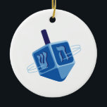 Adorno De Cerámica Hanukkah Dreidel<br><div class="desc">Celebra Hanukkah con este Dreidel giratorio.</div>