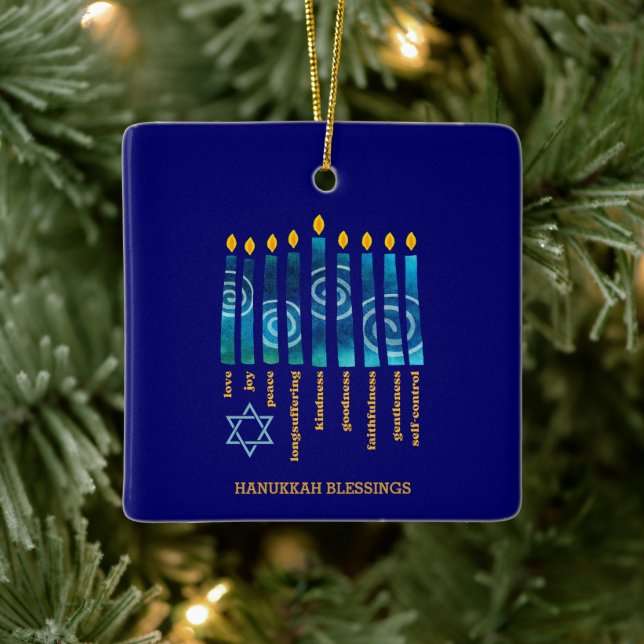 Adorno De Cerámica HANUKKAH Fruta del Espíritu (Árbol)
