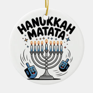 Adorno De Cerámica Hanukkah Matata Divertido Hanukkah Judío