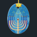 Adorno De Cerámica hanukkah menorah<br><div class="desc">"hanukkah menorah ", "feliz hanukkah",  menorah,  "estrella de david",  "chanukkah jewish",  Hanukkkah,  "feriados judíos"chanukah,  hannukah,  chanukkkah,  channukah,  chanukkkah,  hannuka,  hebrew,  jew,  menora,  judaica, </div>
