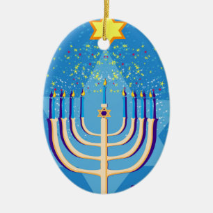 Adorno De Cerámica hanukkah menorah