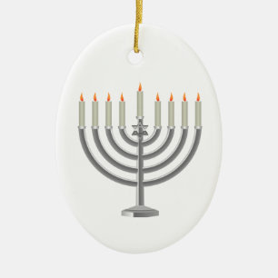 Adorno De Cerámica Hanukkah menorah