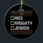 Adorno De Cerámica Hanukkah, Navidades judíos judíos de Santa Ugly<br><div class="desc">Hanukkah,  Navidades judíos judíos de Santa Ugly</div>