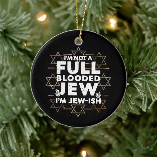 Adorno De Cerámica Hanukkah No es el judío judío completamente sangri (Árbol)