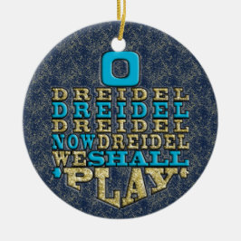 Adorno De Cerámica Hanukkah "O Dreidel Dreidel..."/Ornamento Círculo