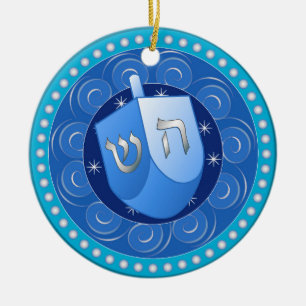 Adorno De Cerámica Hanukkah Ornament