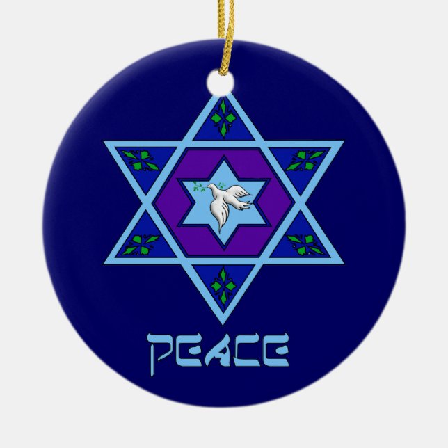 Adorno De Cerámica Hanukkah Peace Art (Frente)