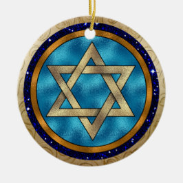 Adorno De Cerámica Hanukkah Star of David Ornament