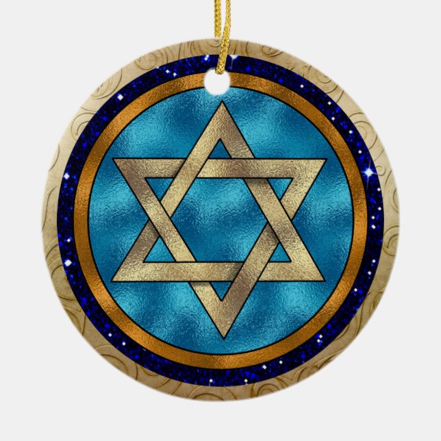 Adorno De Cerámica Hanukkah Star of David Ornament (Frente)