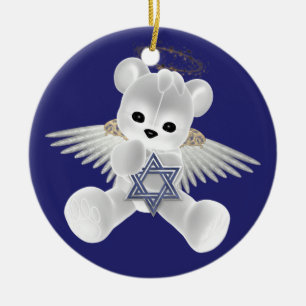 Adorno De Cerámica Hanukkah Teddy Bear
