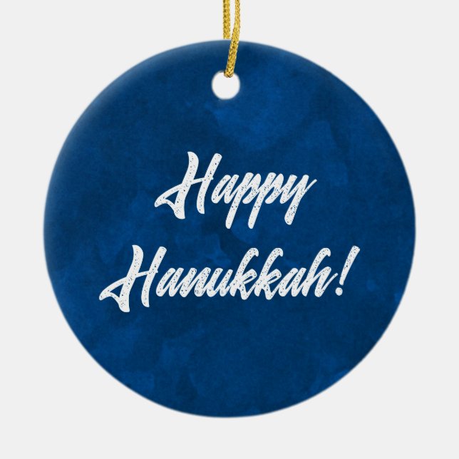 Adorno De Cerámica Hanukkah Watercolor (Frente)