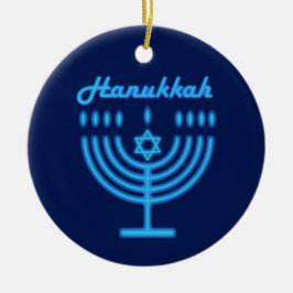 Adorno De Cerámica Hanukkiah Feliz feriado judío en Hanukkah Menorah