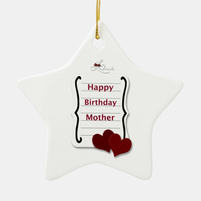 Adorno De Cerámica Happy Birday Mother Love Notes Cards and Gifts (Frente)