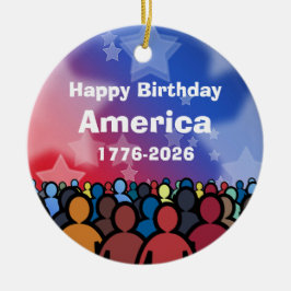Adorno De Cerámica Happy Birthday America 1776 to 2026