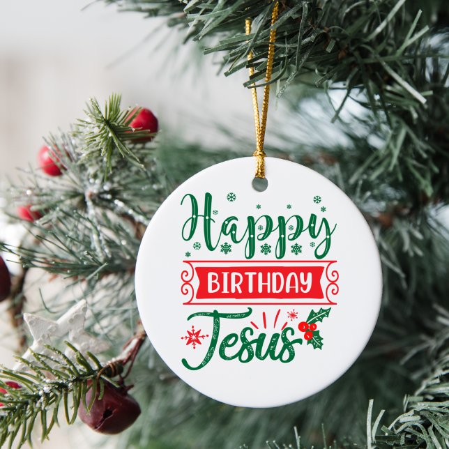 Adorno De Cerámica Happy Birthday Jesus Christmas (Subido por el creador)