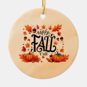 Adorno De Cerámica Happy Fall Y'all