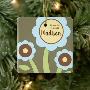 Adorno De Cerámica Happy Flowers Ornament Square