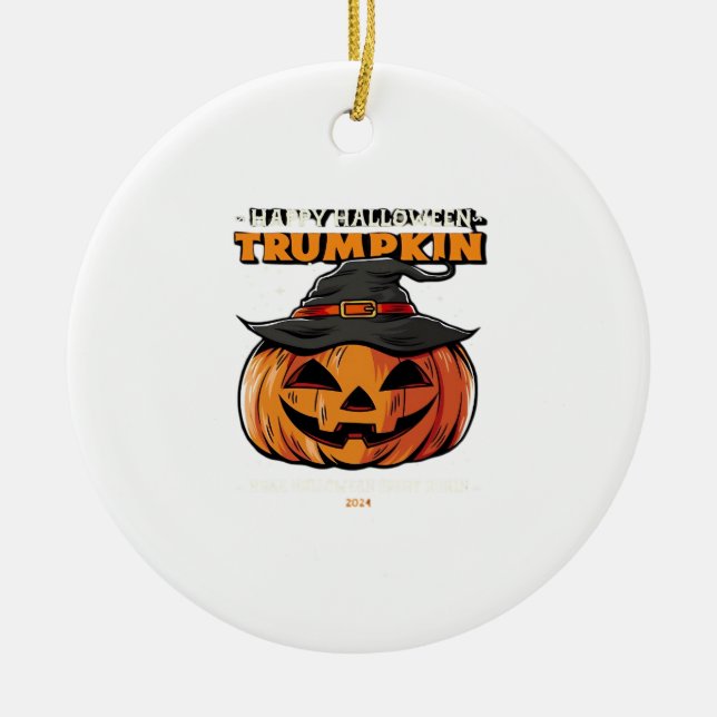 Adorno De Cerámica Happy Halloween Trumpkin Classic (Frente)