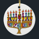 Adorno De Cerámica Happy Hanukkah Dreidels Menorah<br><div class="desc">Está viendo la colección de diseño de Lee Hiller. Coleccionista, ropa, regalos y objetos de colección Lee Hiller Photography o colección de arte digital. Puedes ver su fotografía de la naturaleza en http://HikeOurPlanet.com/ y seguir su blog de senderismo dentro del Parque Nacional de Hot Springs.</div>