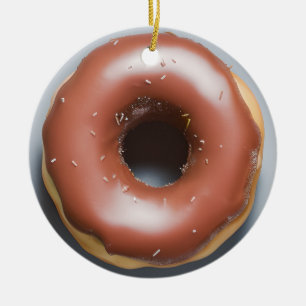 Adorno De Cerámica Happy Holi-Glaze   Divertidos Navidades Donut Pun